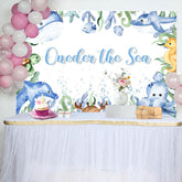 Aperturee - Oneder The Sea Blue Animals 1st Birthday Backdrop
